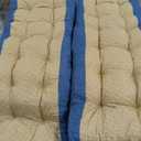 2 Pack Indoor Bench Cushion Patio Waterproof Porch Swing Cushions Tufted Memory Foam Bench Seat Pads Thicken Non Slip for Outdoor Garden Furniture Wicker Loveseat Settee(Blue,48x18 Inch)