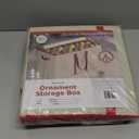 128 Ornament Storage Box, Adjustable Dividers, Stackable Holiday Ornament Organizer with Lid, Durable Fabric Bin for Christmas Decorations, Reinforced Handles, Dustproof & Space-Saving Design (White)