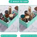 ALELION Turquoise Coffee Station Organizer with Removable Dividers - K Cup Pod Holder Storage Basket for Sugar, Tea - Teal Coffee Bar Kitchen Decor Accessories Organizer for Countertop