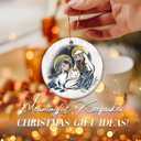 2 x Holy Family Nativity Ornament 2025  Mary, Joseph & Baby Jesus Gold Halo Ceramic Ornament  Christian Christmas Tree Decoration, Religious, Catholic Faith Keepsake 2024