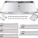 Hiorucet Adjustable 24''-30'' Grill Drip Pan Kits for Dyna Glo DGF493BNP, DGF510SBP, Backyard Grill BY13-101-001-12, Grease Tray and Heat Plate Shields for Dyna Glo Grill Replacement Parts 5 Burner.