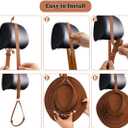5 x Cowboy Hat Holder for Your Vehicle, Leather Cowboy Hat Mounts for truck, Cowboy Hat Rack for Pickup Truck Keep Your Hat Securely, Brown (1pc)