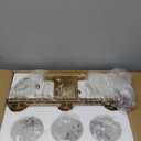 3-Light Gold Bathroom Light Fixtures, Brushed Brass Vanity Light Fixture Modern Bath Wall Sconce Lighting Wall Mount Light Over Mirror with Clear Glass Shade for Living Room Bedroom Hallway