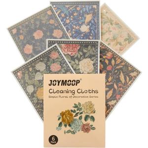 JOYMOOP 6 Pack Dishcloths for Kitchen, Reusable Paper Towels Washable, Absorbent Non-Scratch Dish Cloths for Washing Dishes, Quick-Drying Cleaning Rags for Cookware and Household, 6.77.9 Inch (Medium, Simple Floral)