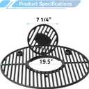 19.5" Round Grill Grate for Akorn Kamado Ceramic Grill, Pit Boss K24, Louisiana Grills K24, Char-Griller 16620, Cast Iron Grill grates Replacement for Akorn Kamado, Expert kamado, Kamado Acorn
