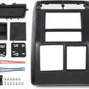 DOTCOM Double Din Radio Dash Kit w/Wiring Harness Compatible With Jeep Wrangler TJ 1997 1998 1999 2000 2001 2002 Double Din Dash Bezel Cover Black 95-6549
