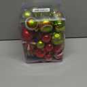 Christmas Ornaments Set, 50ct Green Red and White Ball Ornaments for Christmas Tree Decorations Shatterproof Plastic Hanging Baubles Decoration for Thanksgiving Xmas Holiday Home Party Decor
