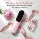 Go Brush - Pro for Short Hair - 2026 Upgraded Cordless Straightening Brush with 30s Fast Heat, 4 Temperature Settings, Ionic & Ceramic Care, 4000mAh USB-C Rechargeable for Frizz-Free Styling (Pink)