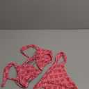 Women's 2 Piece Leopard Floral Bathing Suit Wireless Triangle Swimsuit High Waisted Bikini Sets (Bright Pink) 
Small