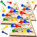 Zhanmai Wooden Triangle Peg Game, 3 Sets, Educational Board Game for Teens and Adults, Travel Size, Strategy Toy, Operation Christmas Toys Fun Learning Puzzles (Colorful)