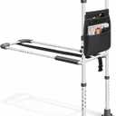 HOMEAL Bed Rails for Elderly Adults Safety - Adjustable Bed Assist Rails for Seniors, Adult Bed Guard Rail with Non-Slip Ergonomic Handle,Storage Pocket & Fixing Strap, 350 Tested (Grey, Long)
