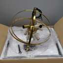 XINGQI Farmhouse Globe Chandelier Black and Gold Pendant Lighting, 6-Light Industrial Hanging Light with Metal Spherical Shade for Dining Room,Kitchen Island,Living Room,Hallway,Entryway