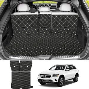 2023-2025 2026 GLC Coupe Cargo Liner Fit for Mercedes-Benz GLC 300 /GLC43 AMG (Not Fit Coupe 300E/ 350E) - PU Leather Cargo Mat with Backrest Mat & Side Panels All Weather GLC Accessorie