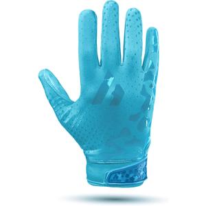 Repsters RPG1 Football Gloves - Mens Elite Trendy Wide Receiver Gloves  Extra Sticky Grip Football Gloves for Game Day, Training, High School and College - Adult and Youth Sizes (Azure)