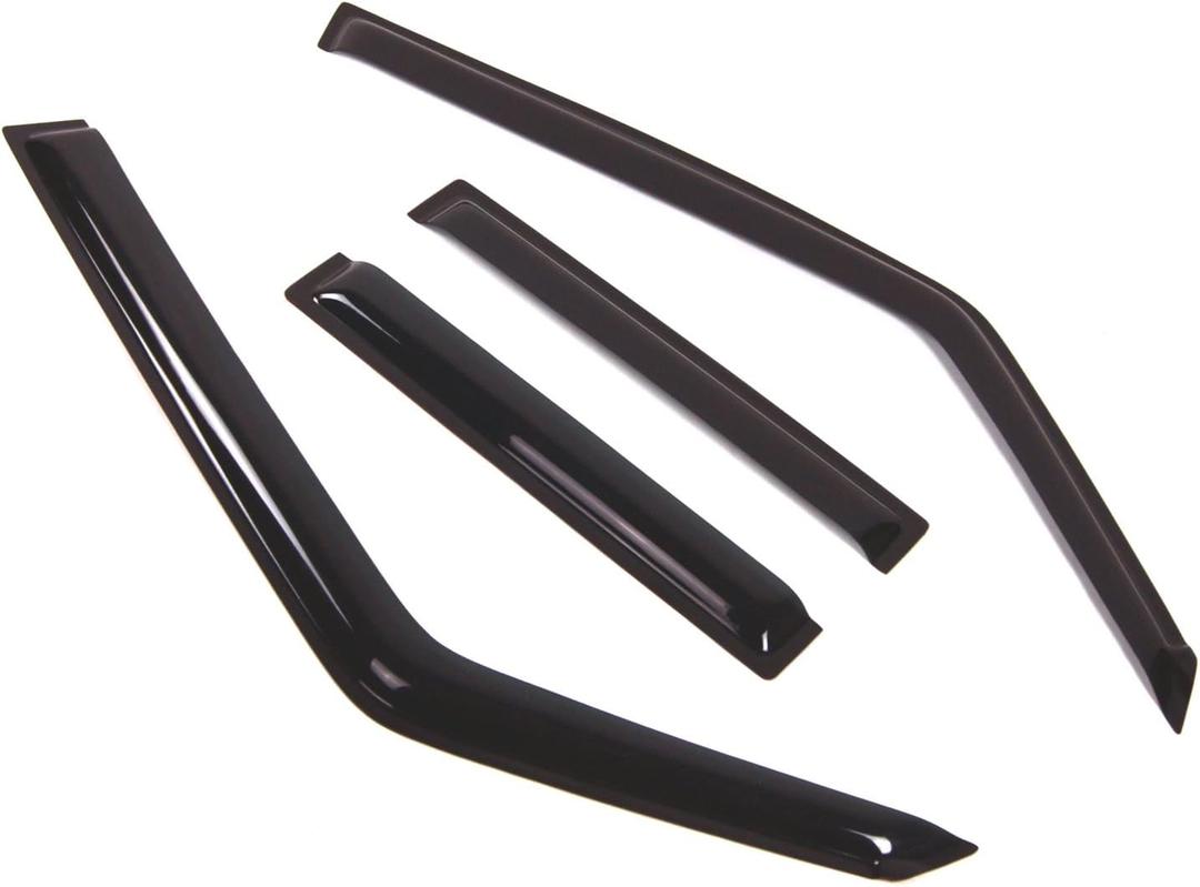 TuningPros Outside Mount Window Vent Visors Rain Guards Compatible with Mitsubishi Montero 1992-2000 | Side Window Wind Deflectors Rain Shields | Smoke Tinted, 4 Pcs Set, DGWV-326