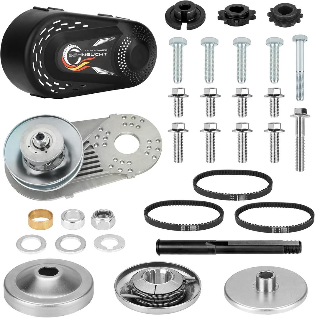 CVT Torque Converter 30 Series Mini Bike 6.5Hp Go Kart Clutch 3/4 inch 10T #40/41/420 & 12T #35 Chain Drive Pulley for Manco Comet TAV2 Engine Replace for 218353A 219456A 219552A, with 3 Belts