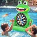 MOONTOY Pool Toys for Kids, Inflatable Frog Dart Board Game, Pool Games for Beach & Backyard, Summer Water Toys for Boys Girls Ages 6-12, Teens & Adults (Pump Included)