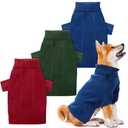Shinylin 3 Pcs Thermal Knitted Dog Sweater Doggy Winter Pullover Sweater Pet Warm Clothes Turtleneck Knitwear Outfits for Cold Weather (L)