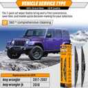 AUTOBOO 15"+15" Wiper Blades Replacement for Jeep Wrangler Front Windshield wipers 2007-2017- Original Factory Quality (Pack of 2)
