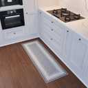Ottomanson Kitchen Runner Rug 20" x 53" Non Slip Rubber Backed Kitchen Rug Runner for Sink Area, Laundry Room, Entryway, Low Pile Indoor Floor Runner, Border Light Gray
