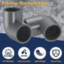 uxcell 1pcs 3" 90 Degree Elbow Pipe Fittings, Furniture Construction Grade 2-Way 90 Degree Elbow PVC Corner Adapter for DIY Construction Furniture Garden Shelf Connection, Grey