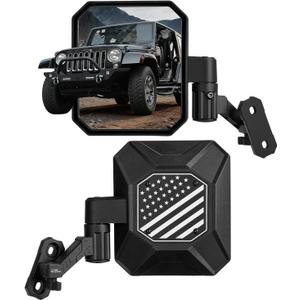 JOYTUTUS Mirrors Doors Off for 1997-2018 Wrangler TJ JK JK Unlimited, 9" Oversized Anti-Vibration Side Mirrors with Auto-Fold Breakaway Design, Quick Release Base for Off-Road Mirrors