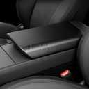 frani Center Console Armrest Cover Designed for Tesla Model 3 Highland 2024-2026 and Model Y Juniper 2026 Refresh, Non-Slip Designed with EZ Snap On Install-Carbon Fiber Texture