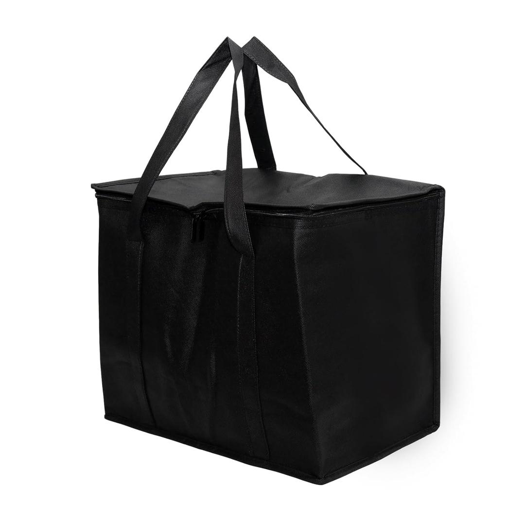 Lilaly Styrofoam Cooler Food Delivery Bag, Insulated Grocery Bags Insulated Cooler Bag for Hot or Cold Food Delivery, Groceries, Travel, Shopping (Large, black)