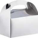 Juvale Metallic Silver Party Favor Boxes - 24-Pack Foil Gable Boxes - 6.2 x 3.6 x 3.4 In - Sturdy 300 GSM Cardstock & Easy Pop-Up - Candy & Goodie Treat Containers