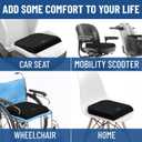 Everlasting Comfort Memory Foam Seat Cushion for Chair - Wheelchair Cushions for Tailbone Relief - Chair Cushion Covers for Pressure Sores - Ventilated Gel Seat Cushion for Chair, Seniors, & Adults