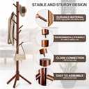 WANGMUXIA Coat Rack, Freestanding Coat Rack with 8 Hooks and 3 Adjustable Size Tree Coat Racks for Bedroom, Hallway, Entrance, Office, for Hats, Coats, Scarves, Handbags