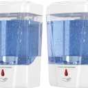 Automatic Wall Mounted Soap Dispenser for Bathroom (2-Pack White), Commercial Hand Soap Dispenser Wall Mount, Touchless Hand Sanitizer Dispenser, (Dispensador de Jabon de Bano Automatico) by EnBath
