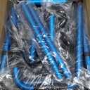 Folding Walker with 2 Skis and 5" Wheels, Lightweight Walkers for Seniors and Adults, Supports Up to 350 Pounds, Adjustable Height, Compact Standard Walker, Blue