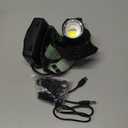 Samyoung High Lumens Headlamp Rechargeable, 7 Modes 50H Long Lasting Head Lamp, Motion Sensor Zoomable Headlamps for Adults, 90 Adjustable IP67 Waterproof Head Light for Hiking Camping Hardhat (Green-1pcs)