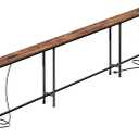 SUPERJARE 126 Inch Sofa Table with 2 Power Outlets and USB-C Ports | 5.9 Inch Narrow Console Table with Storage, Extra-Long, for Entryway Hallway Couch Behind Sofa, Small Spaces, Rustic Brown, 5.9"D x 126.0"W x 29.7"H