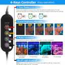 72W LED Saltwater Aquarium Light, Marine Led for Coral with White, Blue, Cyan, UV Violet LEDs Dimmer Timer for SPS/LPS Corals Fish Tanks (35-42in)