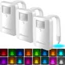 Chunace 3 Pack Toilet Night Lights with Motion Activated Sensor, 16 Colors LED Nightlight Inside Bowl, Cool Stuff for Bathroom Accessories Decor, Unique & Funny Housewarming Gadgets for Men/Kids 2025