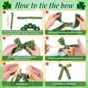 St Patricks Day Decorations Welcome Wreaths for Front Door Decor - Shamrock Sign with Bow for Irish March Home Wall Porch