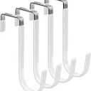 FYY Over the Door Hooks, Single-Hanger 4 Pack, Fits Doors 1 3/8" White
Heavy Duty Metal, Hold 20lbs, Rubber-Coated, No-Drilling, for Bathroom Dorm, Hanging Towels Clothes Hats Bags Coats Wreaths