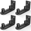 EaseLife Sliding Barn Door Bottom Floor Guide,Ball Bearings Adjustable Stay Roller,Wall Mount System,Flush Flat Bottom Design,2 Assemble Setup Options,Fit All Size Door,Black,4 Pack