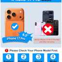 for iPhone 17 Pro Case Wallet2 Privacy Screen Protectors, Card Holder (4-5 Cards), Slide Camera Cover, Military Grade Drop Prortection, Heavy Duty Men Women Phone Case for iPhone 17 Pro, Orange