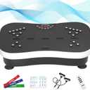 TODO Vibration Plate Exercise Machine Whole Body Vibration Machine with Remote Control for Pain Relief, Lymphatic Drainage, Weight Loss(3 Resistance Loops/Resistance Bands)