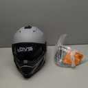 TRIANGLE Dual Sport Motorcycle Helmet Dirt Bike Helmets ATV Full Face Helmet for Adults Men with Internal Sunshield DOT Approved (X-Large, Gray)