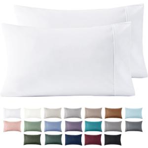 Bedsure Queen Pillow Cases Set of 2 - White Brushed Microfiber Pillowcase 2 Pack, Super Soft Pillowcase, Pillow Shams Covers with Envelope Closure for Kids, Wrinkle, Fade Resistant, 20x30 Inches
