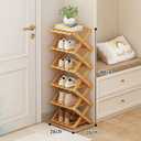 YYW Shoe Rack, Foldable Bamboo Shoes Shelf, Freestanding Shoe Storage Organiser for Entryway, Hallway, Bedroom, Closet (Wood Color, 6 Layers)