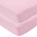 American Baby Company 2 Pack Heavenly Soft Chenille Fitted Crib Sheet 28" x 52", Warm and Cozy Neutral Chenille Sheet, Pink, for Boys and Girls, Fits Crib and Toddler Bed mattresses