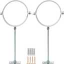 2 Sets Adjustable Pipe BracketHeavy Duty Galvanized Iron Stove Pipe Hanger StrapWall Support Chimney Pipe HolderRound Split Ring Vent Conduit Carrier Kitwith All Mounting Screws (3-Inches)