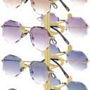 Mkono 360 Rotating Sunglasses Organizer Metal Eyeglass Holder Stand Sunglass Storage Display Eyeglasses Rack for up to 10 Pairs of Eyewear Glasses for Table Dresser Desk Countertop Bedroom, Gold