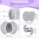 Upgraded 2 in 1 Baby Travel Pillow, Adjustable Straps, Banana Shape Baby Neck Head Support Pillow Stroller Insert Cushion for 4 Months Up Kids, Toddler Grey