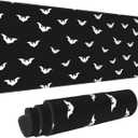 Extended Gaming Mouse Pad with Stitched Edges, Black White Halloween Bats Large Desk pad Long XL Keyboard and Mouse Pad Desk Mat for Gaming Office & Home, 31.5x11.8 in